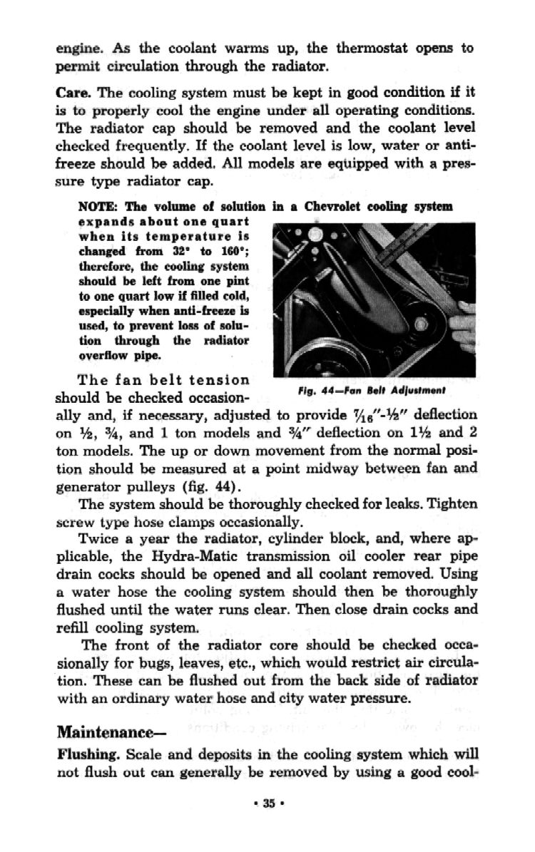 1954 Chevrolet Trucks Operators Manual Page 45